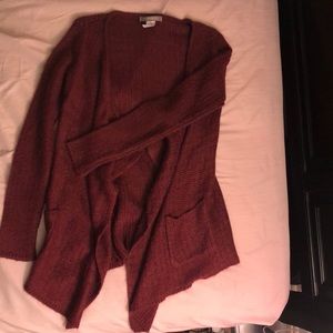 Maroon Knit Cardigan